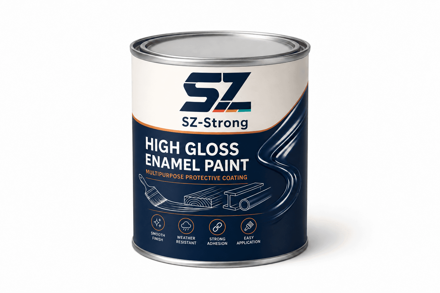 One kilogram high gloss enamel paint can