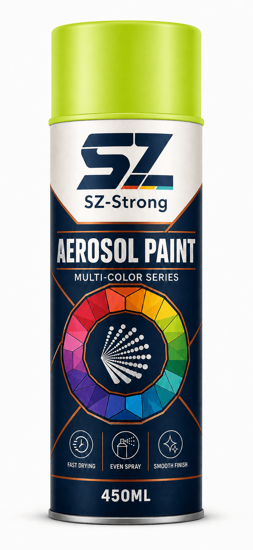 Aerosol Paint Yellow-green colour packaging