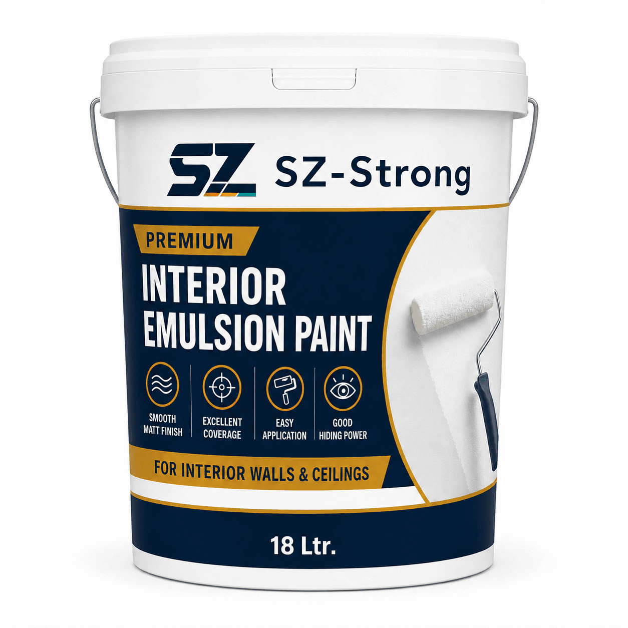 SZ-Strong Premium Interior Emulsion Paint in an 18 litre pail